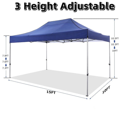 COBIZI 10x15 Heavy Duty Pop up Canopy Tent with 4 Sidewalls,Outdoor Waterproof Canopy Tent Event Shelter for Parties, Commercial-Series, Blue