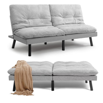 Homall Futon sofa, Two Seat Adjustable Sofa, Corduroy Fabric, Upholstered Sofa, Sofa Changeable into Bed, Leisure Reading and Games, Green