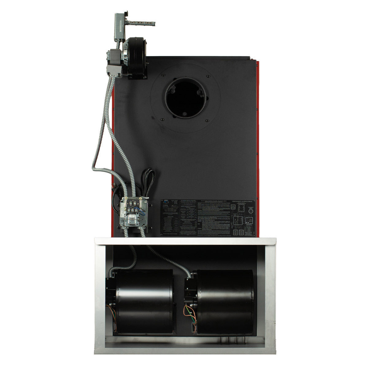 Hot Blast Wood Burning Furnace with Log Cart and Log Rack