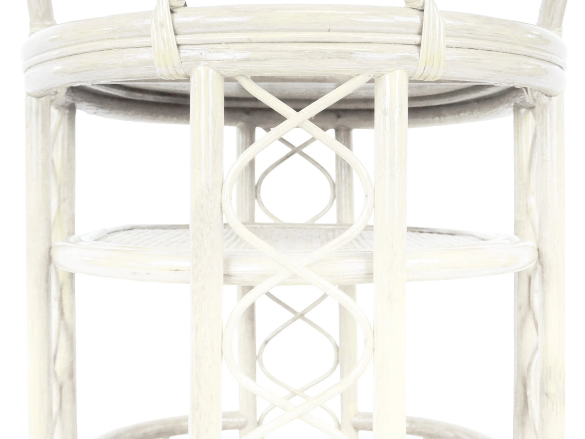 Trolly Moving Serving Cart Bar Table Natural Rattan Wicker ECO Handmade, White Wash