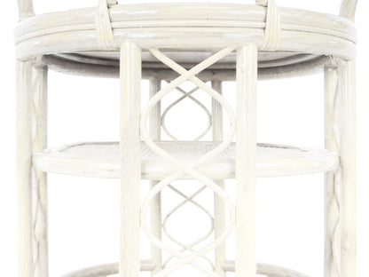 Trolly Moving Serving Cart Bar Table Natural Rattan Wicker ECO Handmade, White Wash