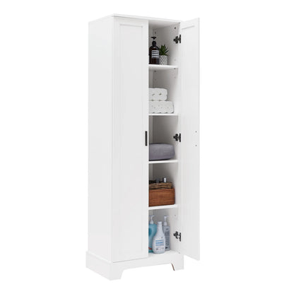22'' Double Door Storage Cabinet with Adjustable Shelves, High Quality Bathroom Cabinet with  MDF Material, for Living room, Bathroom, Black