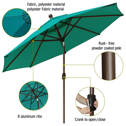 EliteShade 9Ft Market Umbrella Patio Outdoor Table Umbrella��Teal��