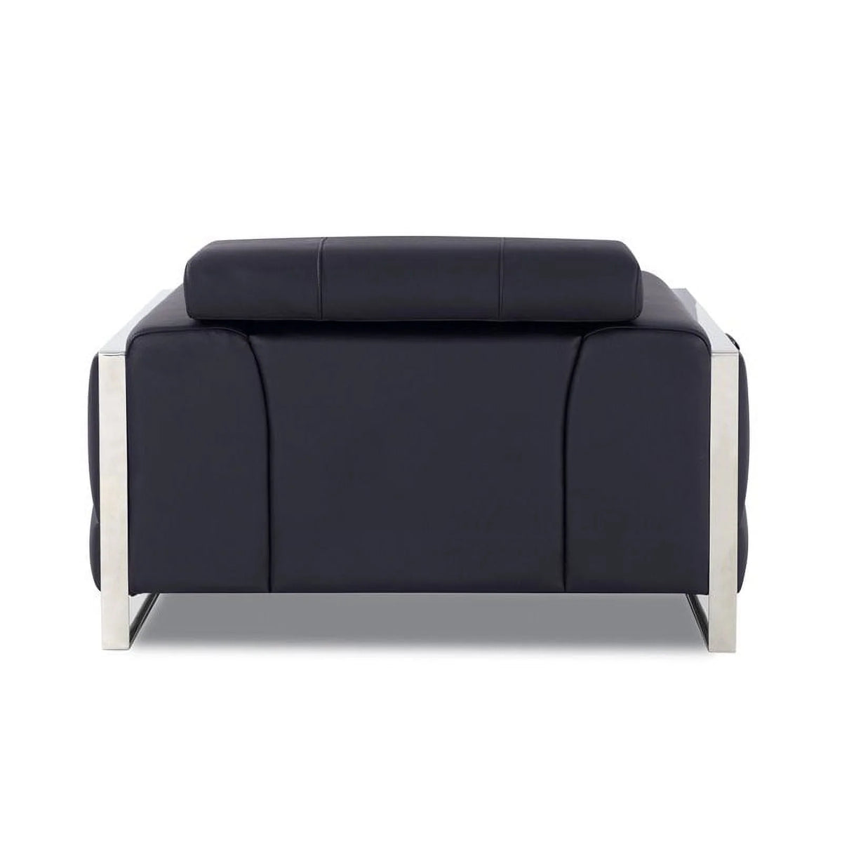 Titan Furnishings 18.5" Modern Genuine Italian Leather Chair in Black
