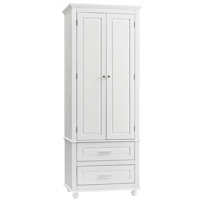 Bellemave White Tall Storage Cabinet with Adjustable Shelf Bathroom Cabinet with 1 Drawer and Storage Rack Large Freestanding Wood Cabinet Storage Organizer Floor Cabinet, White