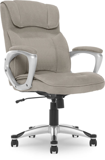 Serta Hannah Office Chair in Fawn Tan Linen Metallic Finish