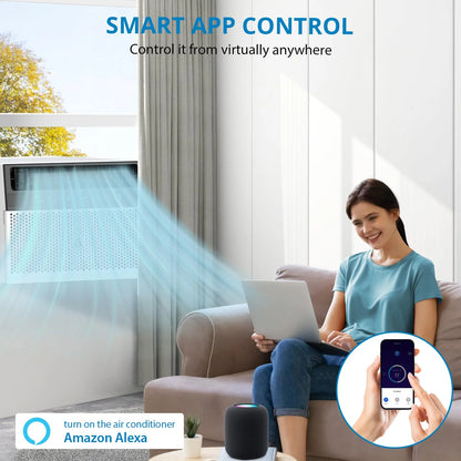 TROPOW 110V Window-Mounted Air Conditioner 6,000 BTU with Remote/APP Control and ECO Mode