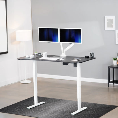 VIVO Reclaimed Wood / Black 63�?x 32�?Electric Height Adjustable Stand Up Desk