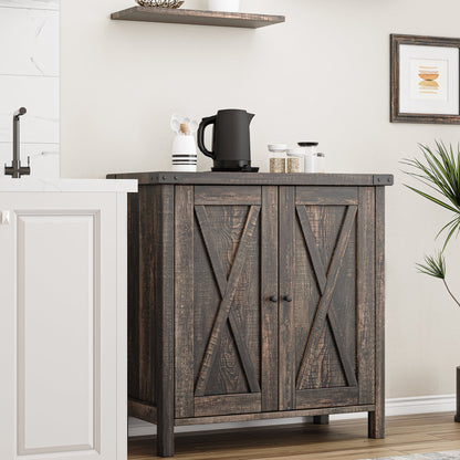 Coffee Bar Cabinet with Storage/Adjustable Shelf 30" Small Kitchen Bar Table Corner Bar Cabinet for Tea Buffet Sideboard Cabinet for Dining Room, Farmhouse Coffee Station for Wine