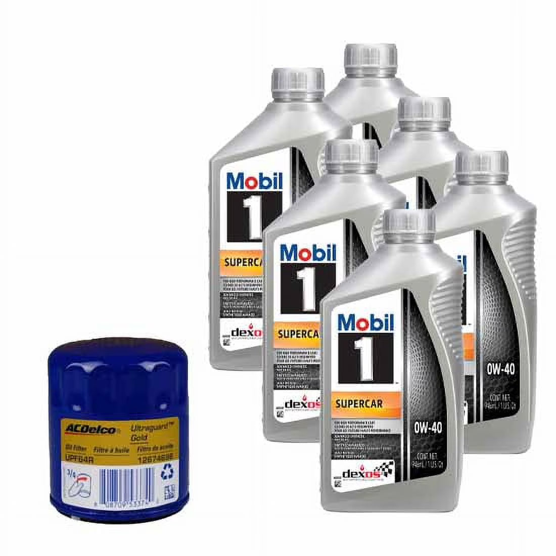 Mobil 1 0W40 6 Quart Oil/ACDelco UPF64R Filter Change Kit