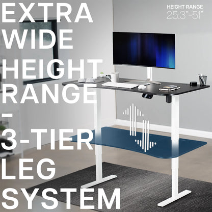 VIVO Reclaimed Wood / Black 63�?x 32�?Electric Height Adjustable Stand Up Desk
