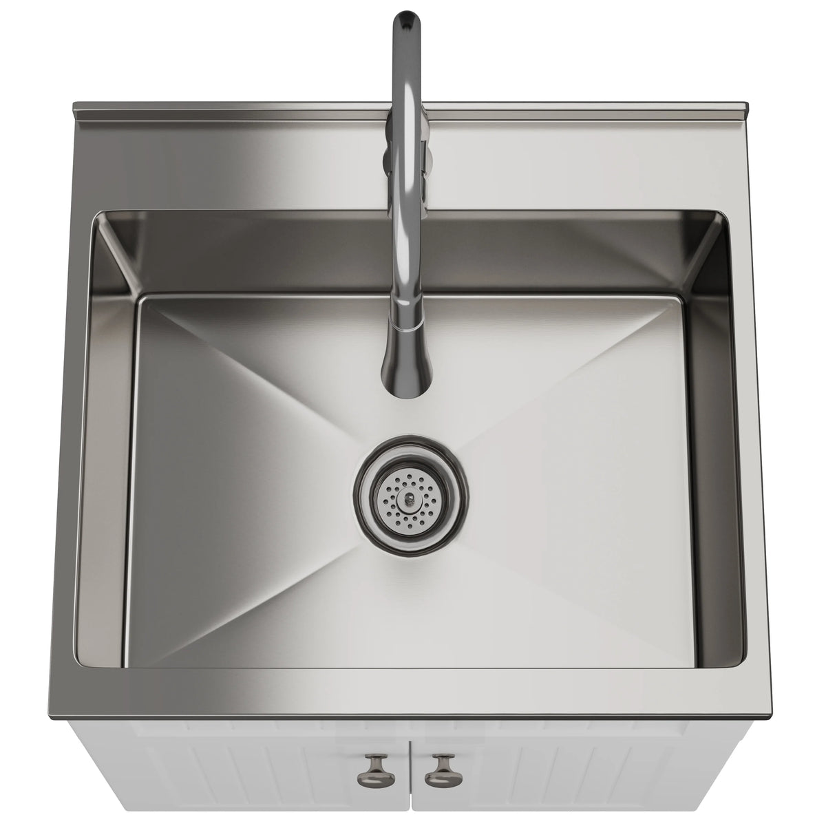 Simpli Home Beckham All-in-One 24-inch Utility Sink & Cabinet