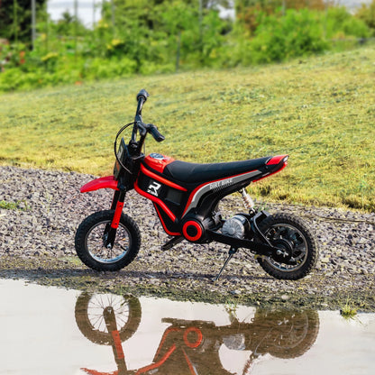 SaveJoy Electric Dirt Bike, 24V E-Dirt Bike Motorcycle for Kids, Kids Dirt Bike with Brake, Music, Horn, Outdoor Toys for Todders Kids, Red
