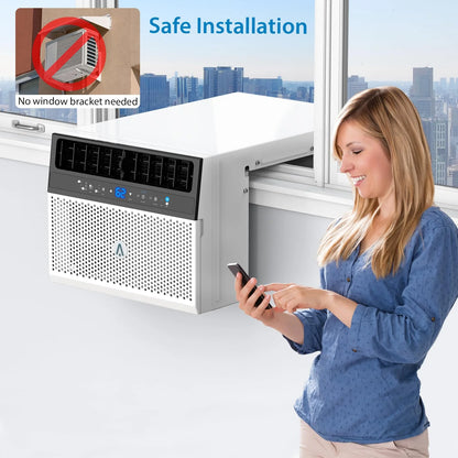 TROPOW 110V Window-Mounted Air Conditioner 6,000 BTU with Remote/APP Control and ECO Mode