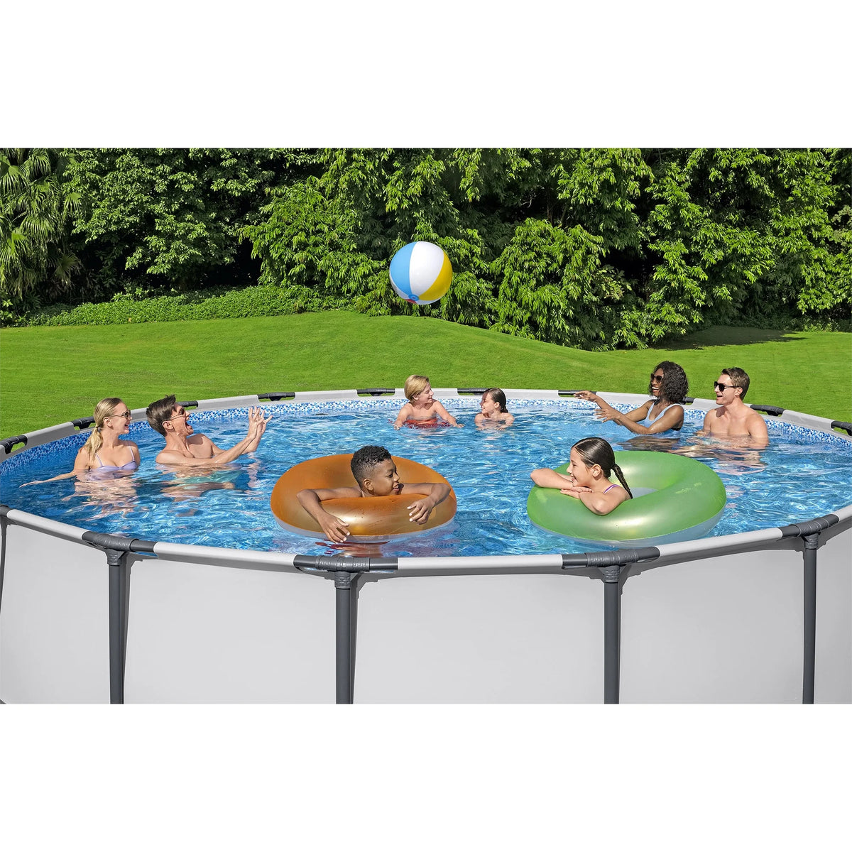 Bestway: Steel Pro MAX 15' X 48" Above Ground Pool Set - 4231 Gallon, Outdoor Family Pool, Corrosion & Puncture Resistant, Includes Filter, Pump, Ladder & Cover