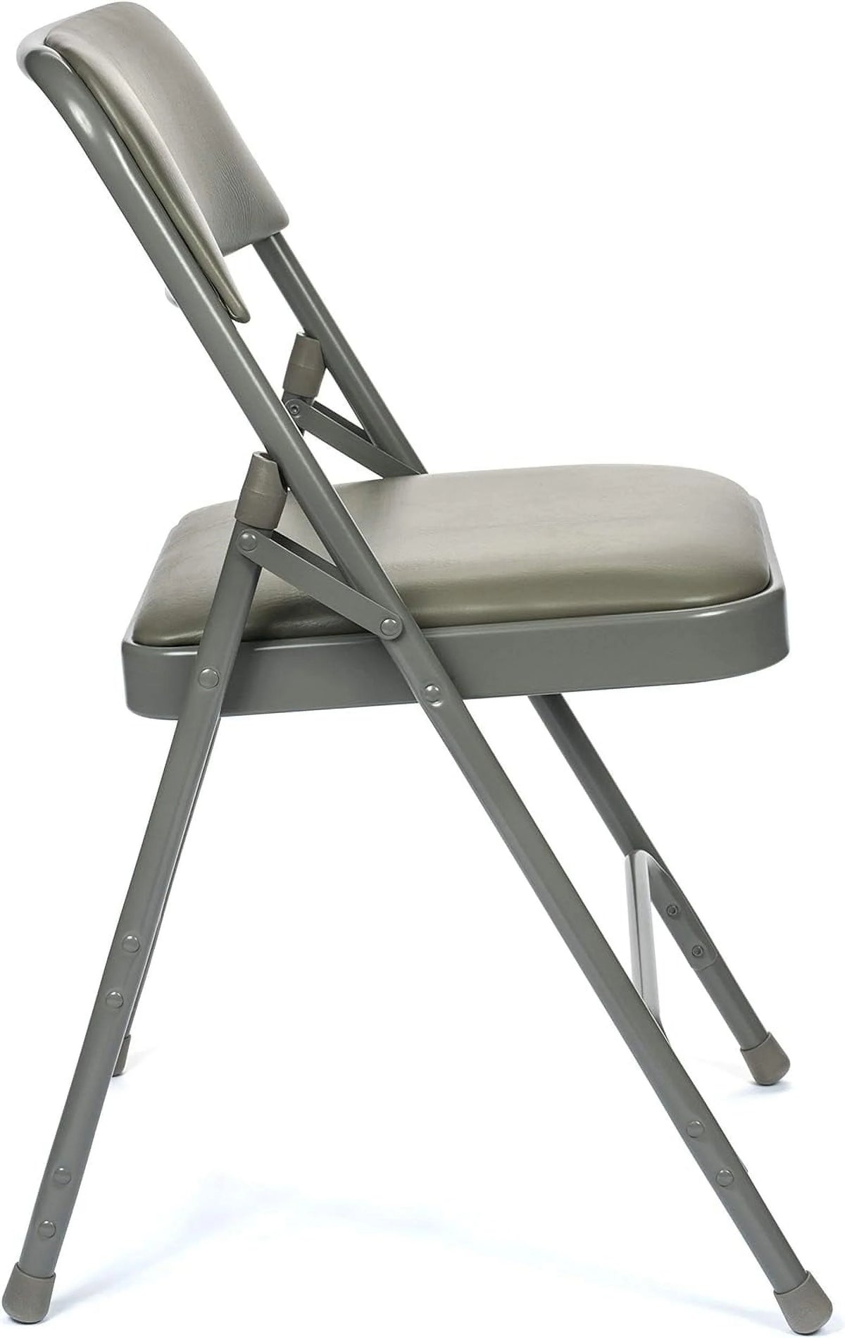 5pc. XL Series Folding Card Table and Triple Braced Vinyl Padded Chair Set, Commercial Quality, Grey