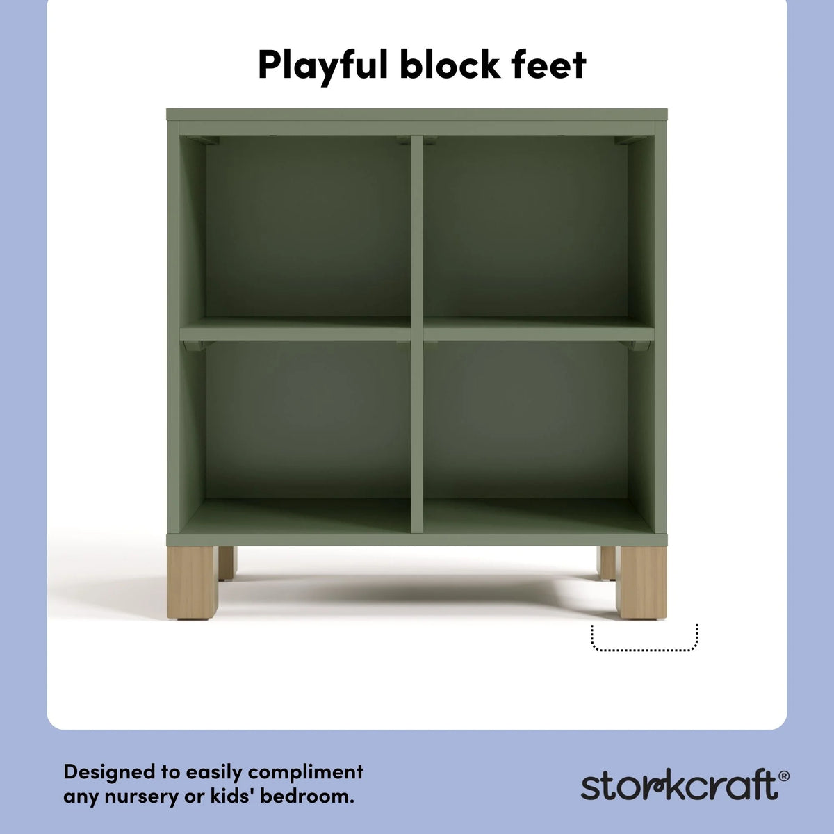Storkcraft California Cube Organizer Children's Bookcase, Blush with Driftwood