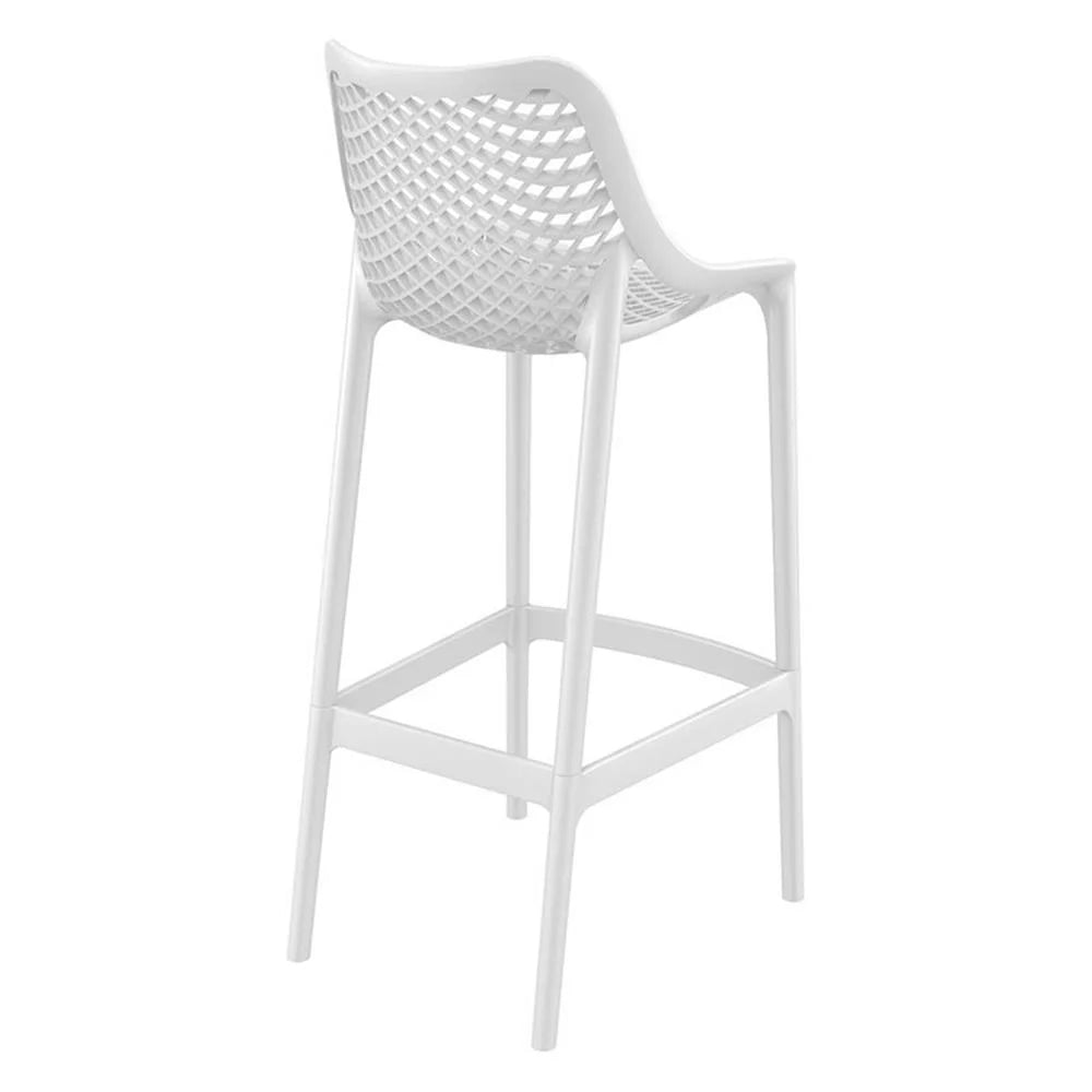 Home Square Polypropylene Patio Bar Stool in Taupe - Set of 2