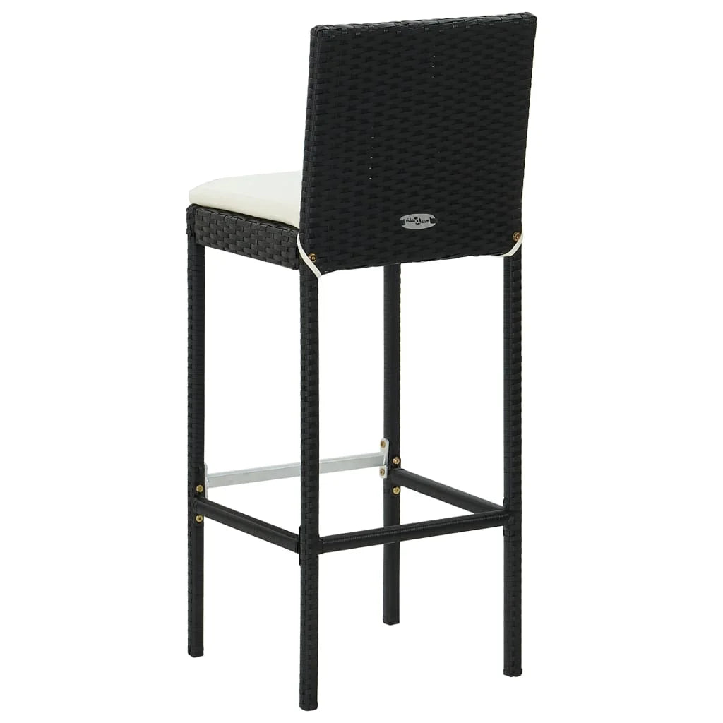 vidaXL Patio Bar Set Outdoor Bistro Set Bar Stool Bistro Table Poly Rattan