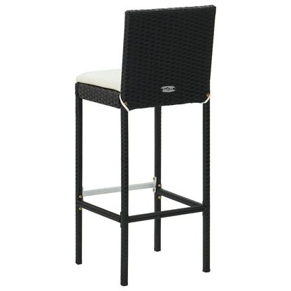 vidaXL Patio Bar Set Outdoor Bistro Set Bar Stool Bistro Table Poly Rattan
