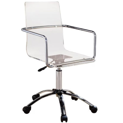 Coaster Amaturo Amaturo Swivel Metal Frame Office Chair in Clear Acrylic Seat