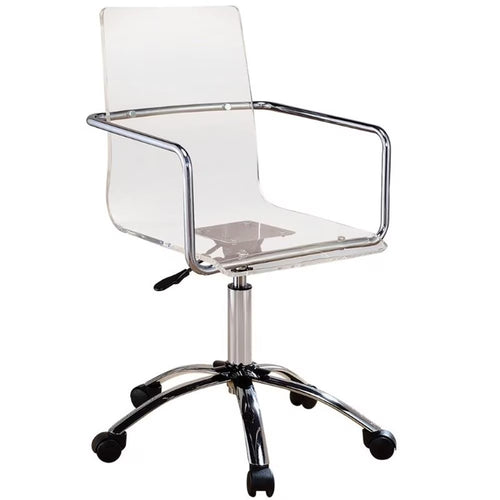 Coaster Amaturo Amaturo Swivel Metal Frame Office Chair in Clear Acrylic Seat