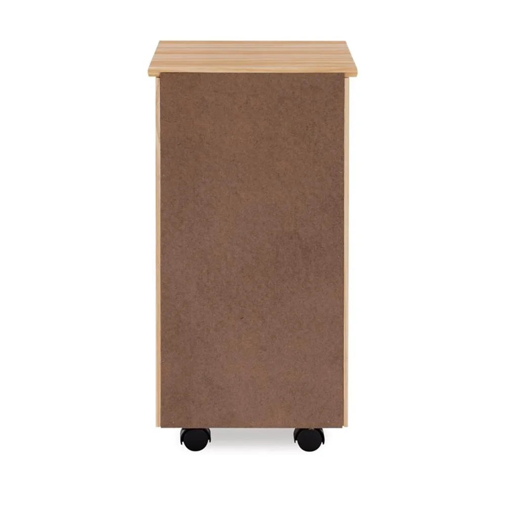 Riverbay Furniture Six Drawer Wood Rolling Storage Cart in Brown