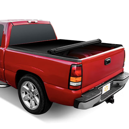 Auto Drive Soft Roll up Truck Bed Tonneau Cover Fits 1999-2006, 07 Classic Silverado / Sierra 1500 2500 HD 3500 HD 6.5FT Bed (78")