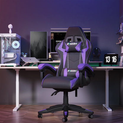 Bigzzia Gaming Chair with Footrest, Gaming Chair for Adult with Headrest and Lumbar Support,Red