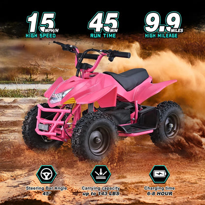 Aoemoe 500W Ride-On Racer �C 15mph Speed, 36V Battery, 45�C60 Min Play, Blue