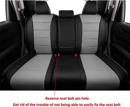 EKR Custom Fit CRV Seat Covers for Honda CRV EX,EXL,Hybrid 2023 2024 - Full Set Breathable Leather Auto Seat Covers(Black with Gray)