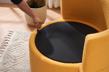 Swivel Barrel Chair, Teddy Round Swivel Accent Sofa Chairs with 3 Pillows and Storage, Modern 360 Degree Boucle Swivel Chairs for Living Room, Bedroom, Office (Dark Gray, Teddy)