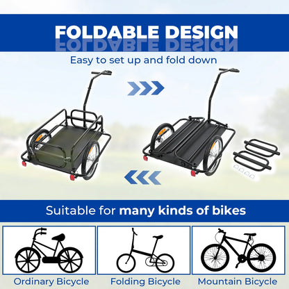 Kojem Foldable Two-Wheels Cargo Trailer Bicycle, Black