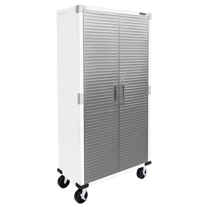 Seville Classics UltraHD Steel Body Lockable Storage Filing Cabinet Organizer Locker Shelving Unit 36" W x 18" D x 72" H, Granite