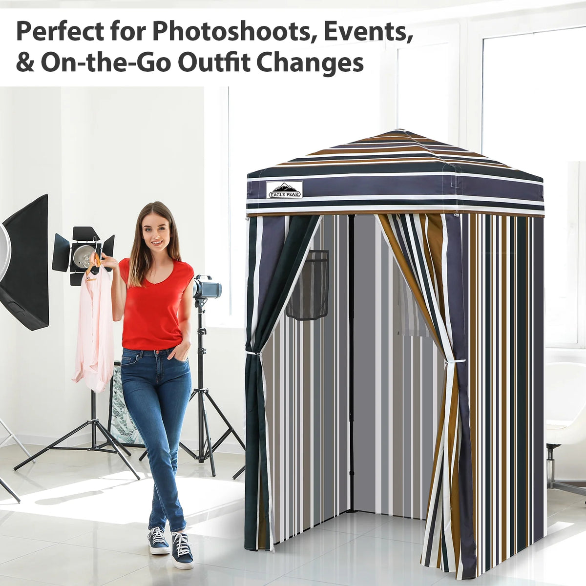 EAGLE PEAK Flex Ultra Compact 4 ft x 4 ft Pop-up Changing Room Canopy, Portable Privacy Cabana