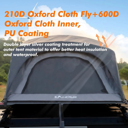 ILANDER Lite Cruiser Roof Top Tent 120cm, Entry level Overland Aluminium Fold Out Style Car Roof Tent for Sedan Van SUV Truck Camping Waterproof,Windproof ,Sturdy