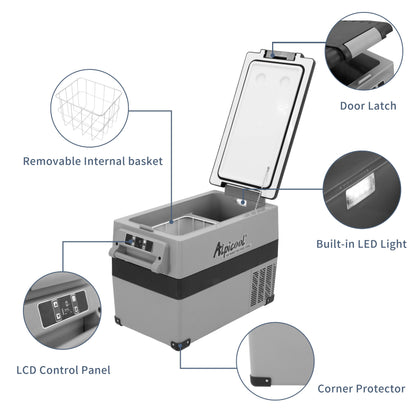Alpicool CF55 Portable Refrigerator 12 Volt Car Freezer 58 Quart(55 Liter) Vehicle, Car, Truck, RV, Boat, Mini fridge freezer for Driving, Travel, Fishing, Outdoor -4��F to 68��F