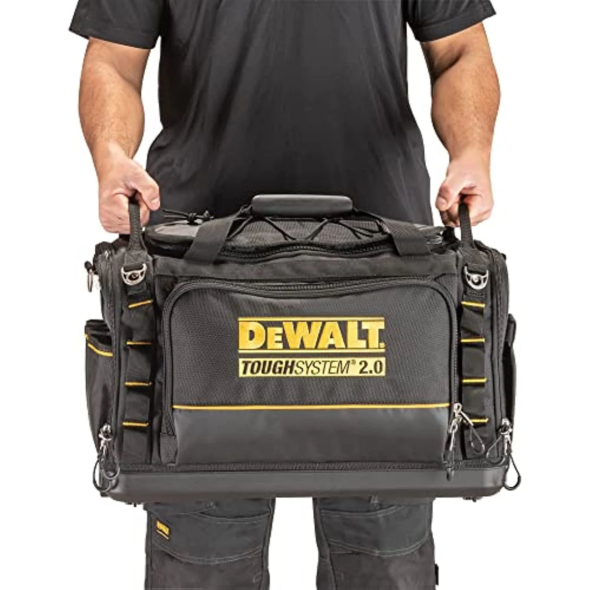 DeWalt ToughSystem 2.0 15 in. W X 13.13 in. H Ballistic Nylon Tool Bag 50 pocket Black/Yellow 1 pc