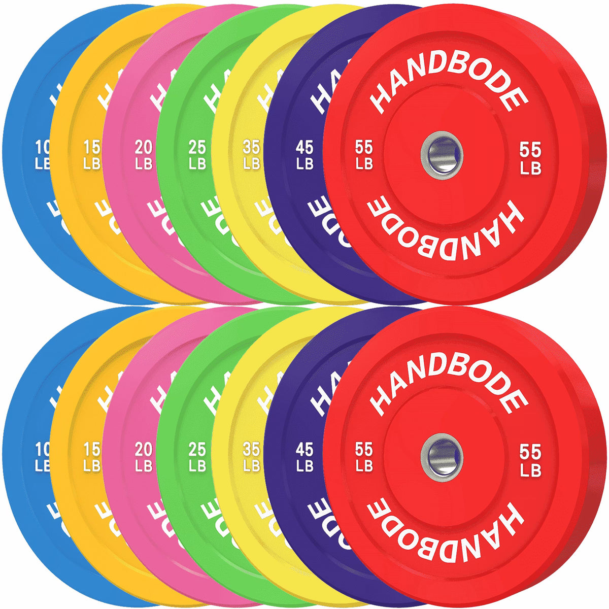 HANDBODE Bumper Plates Olympic Weight Plates, Colored Rubber plate for Weight Lifting and Strength Training 140LB