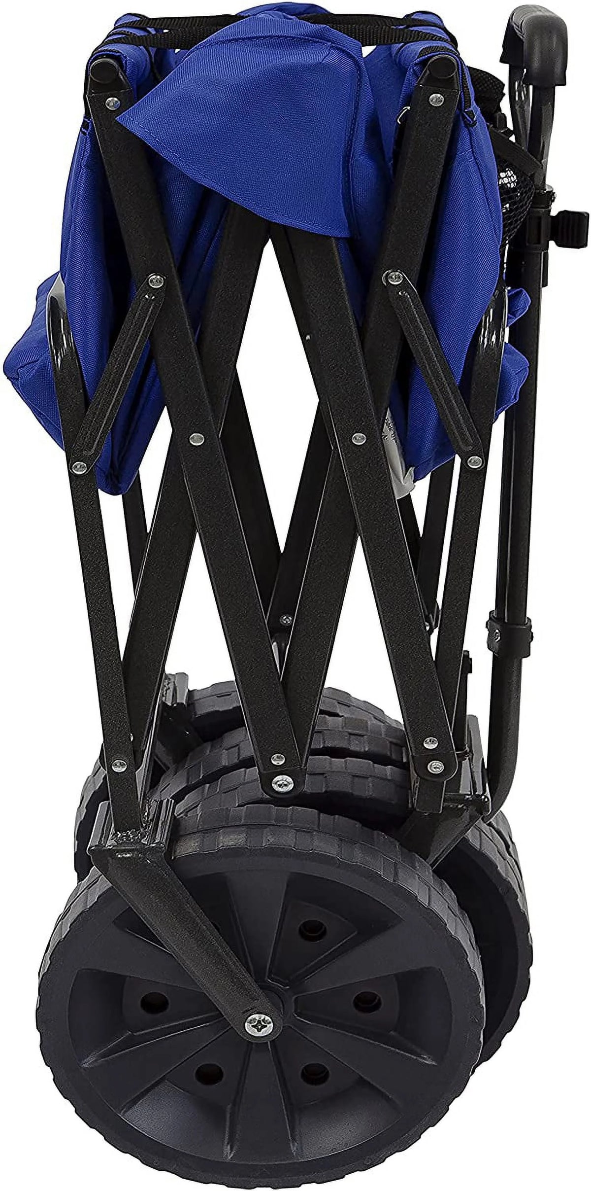 Mac Sports Heavy Duty Collapsible Folding All Terrain Utility Beach Wagon Cart, Blue/Black