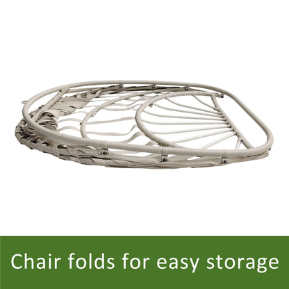 Mainstays Outdoor Wicker Patio Hanging Egg Chair, Gray