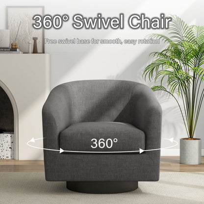 DREAMSIDEA Swivel Barrel Accent Chair for Living Room, Modern Upholstered Round Club Armchair-Cream