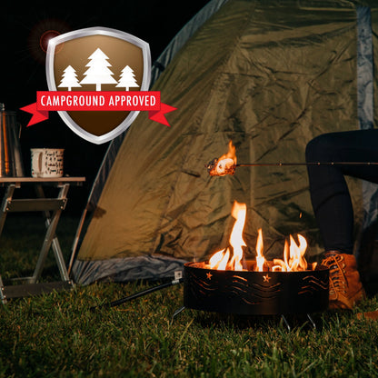Camco Olympian Big Red Campfire, Approved for RV Campgrounds, Includes 10-Foot Propane Hose (58035)