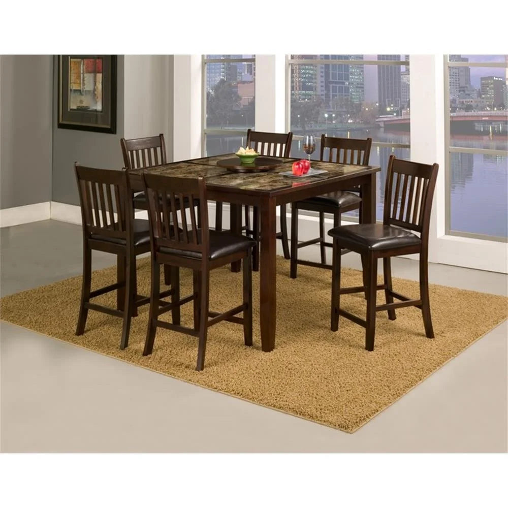 Capitola Faux Marble Large Pub Table