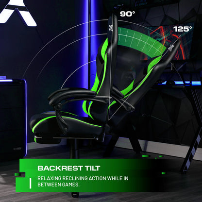 X Rocker Apex PC Gaming Chair with Massage Function and Footrest, Red