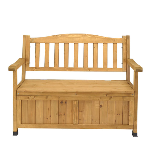Zimtown Outdoor Storage Bench Deck Box for Patio Furniture, Front Porch Decor,Yellow
