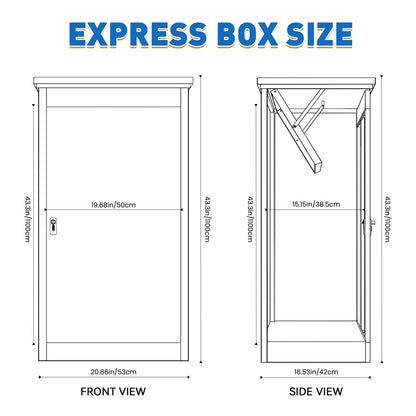 Gaonala Steel Package Delivery Box 19.6x14.4x44.9in Lockable Anti-Theft  Weather-Resistant Extra Large Mailbox For Porch Curbside Black