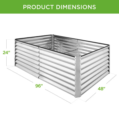 Best Choice Products 8x4x2ft Outdoor Metal Raised Garden Bed, Planter Box for Vegetables, Flowers, Herbs - Gray
