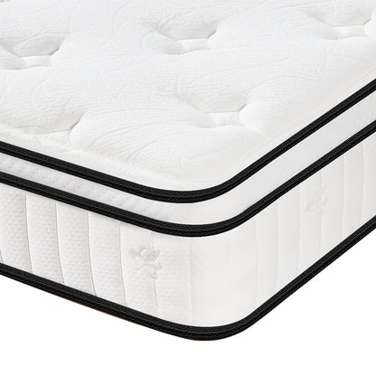 12 Inch Hybrid Queen Mattress - Medium Firm Support, Pocket Coils & Pressure Relief, Hypoallergenic Bed-in-a-Box