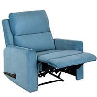Dextrus Upholstered Recliner Chair Single Sofa Adjustable Home Theater Seating w Studded, Blue A